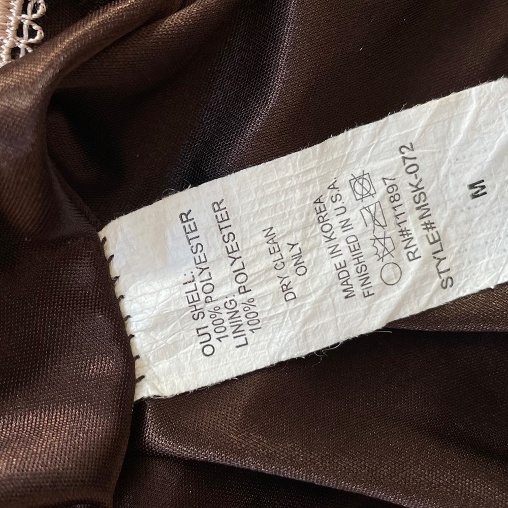 213 | Velvet Brown Pleated Skirt With Lace Trim - Picture 8 of 8